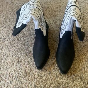 Western calf high boots